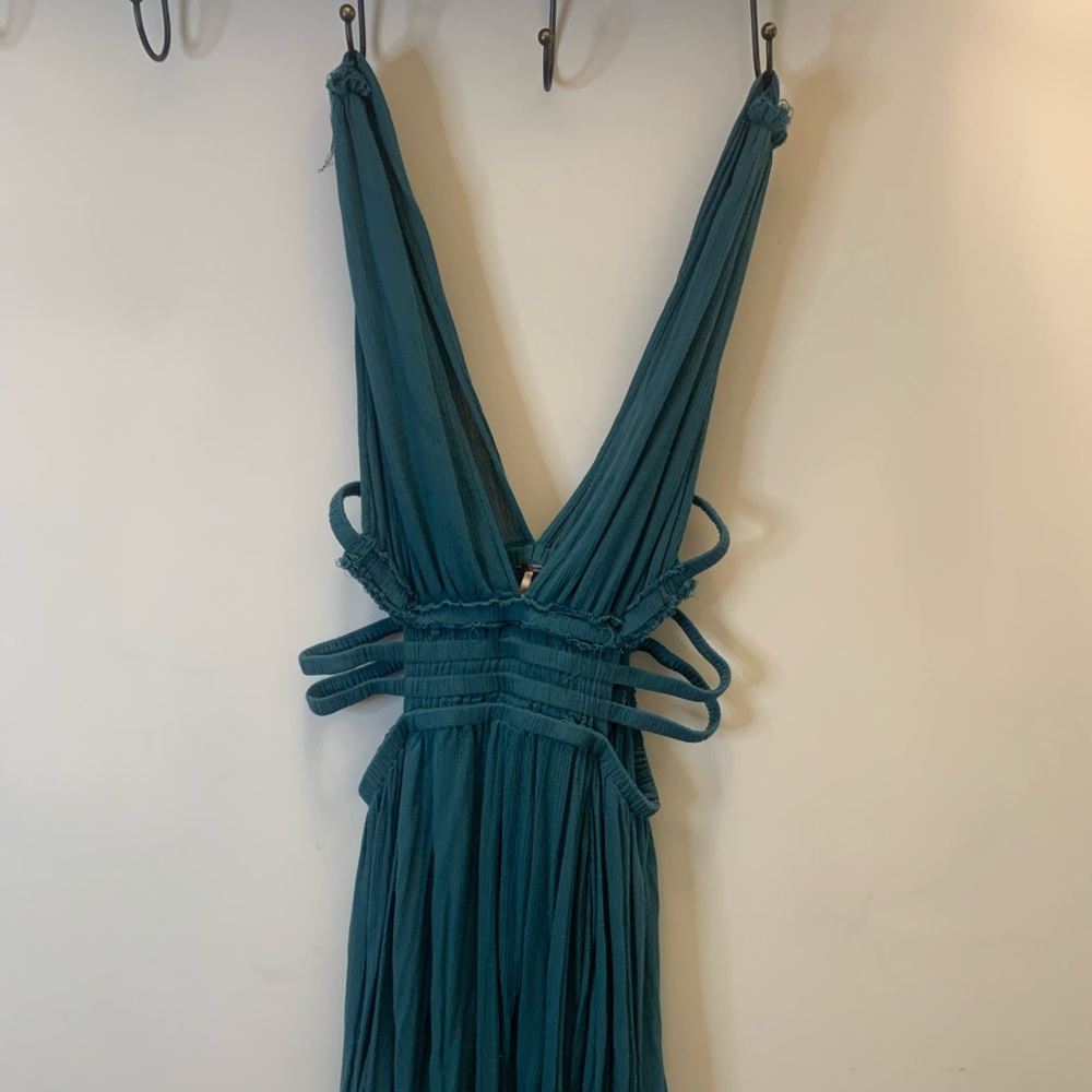 Blue free people boho style dress